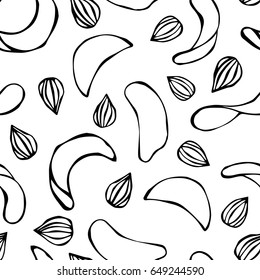 Realistic Vector Illustration Isolated On a White Background Doodle Cartoon Vintage Hand Drawn Hipster Style Sketch. Potato Chips Seamless on a Chalkboard Fast food Pattern.
