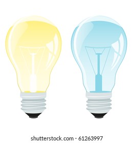 Realistic vector illustration of a light bulb isolated on white. EPS8