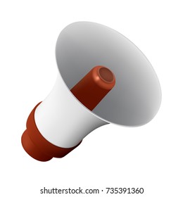 Realistic vector illustration of loudspeaker or megaphone isolated on white background. Perfect to use for advertising design your web site or print publications