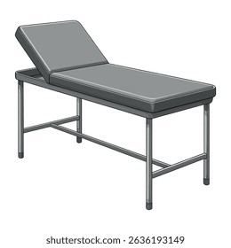 Realistic Vector Illustration of a Medical Examination Table – Clinic Check-Up Bed