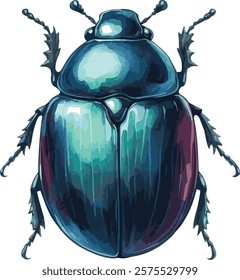 Realistic Vector Illustration of a Metallic Beetle isolated on white background 

beautifu metallic realistic beetle bug digital art