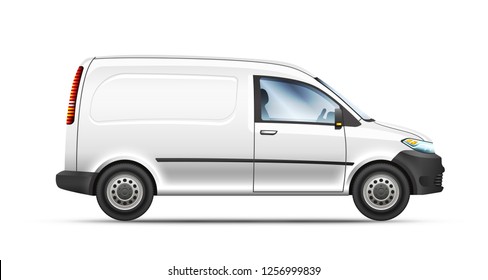 Realistic vector illustration of mini van from side view.