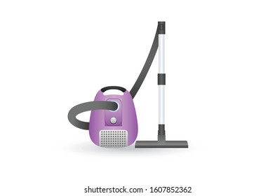 Realistic vector illustration of modern Home kitchen appliance vacuum cleaner machine on white background