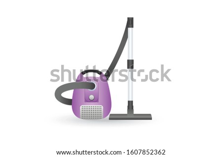 Realistic vector illustration of modern Home kitchen appliance vacuum cleaner machine on white background