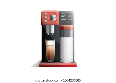 Realistic vector illustration of modern kitchen appliance Coffee Maker on white background