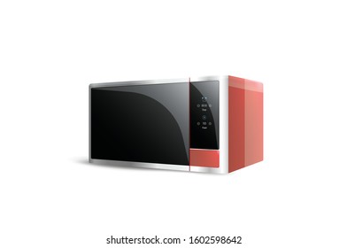 Realistic vector illustration of modern microwave kitchen appliance