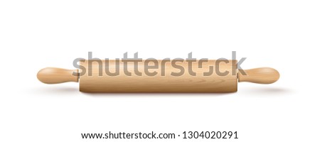 Realistic Vector Illustration Of Natural Wooden Pin. Close Up View