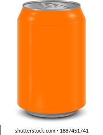 Realistische Vektorgrafik der orangefarbenen Soda einzeln auf Weiß