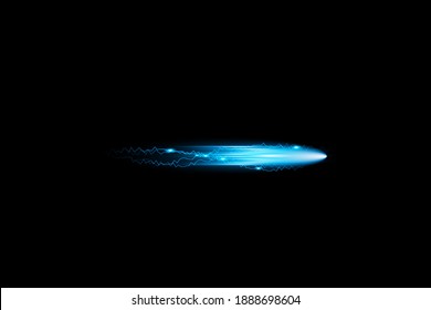 Realistic vector illustration powerful blue electric discharge effect