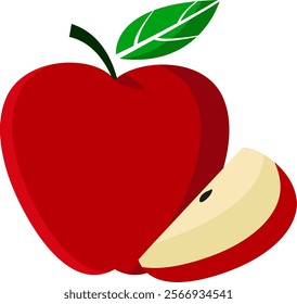 Realistic vector illustration of a red apple and a Granny Smith apple, perfect for product labels, promotional materials, and food decorations