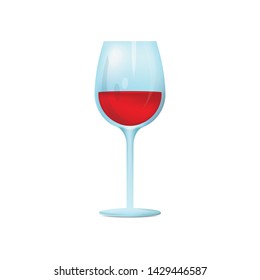 Realistic vector illustration of red wine glass