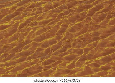 Realistic vector illustration of the reflection on the surface of the water in the river. Background of corrugated pattern of clean water sand. View from above. Abstract background.
