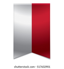 Realistic vector illustration of a ribbon banner with the indonesian flag. Could be used for travel or tourism purpose to Indonesia.