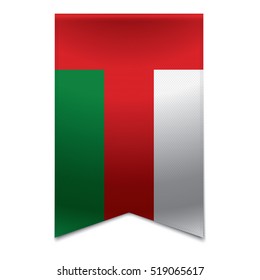 Realistic vector illustration of a ribbon banner with the omani flag. Could be used for travel or tourism purpose to Oman.