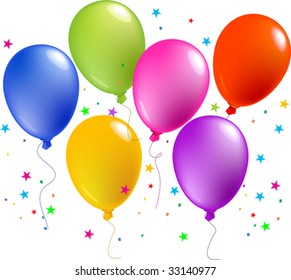 Realistic vector illustration of a shiny  balloons