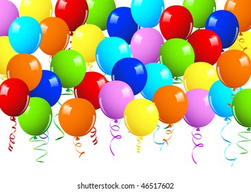Realistic vector illustration of a shiny balloons on white