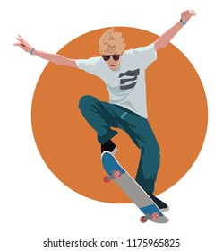 Realistic vector illustration of a skater 