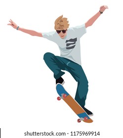 Realistic vector illustration of a skater 