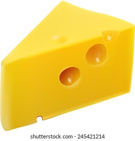 Realistic vector illustration. Slab of cheese