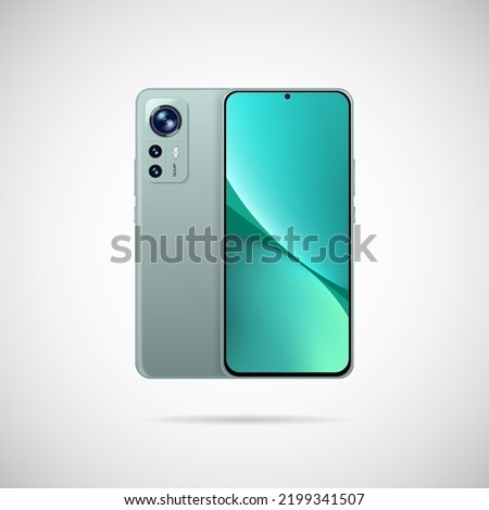 Realistic vector illustration. Smartphone on the front and back.