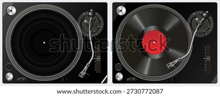 realistic vector illustration of turntable with vinyl record Stock photo © 