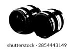 Realistic vector illustration of two professional photography camera lenses on a clean studio background