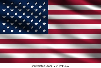 Ilustración vectorial realista de la bandera de los Estados Unidos de América, EPS10