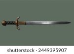 realistic vector illustration of Viking medieval knight sword