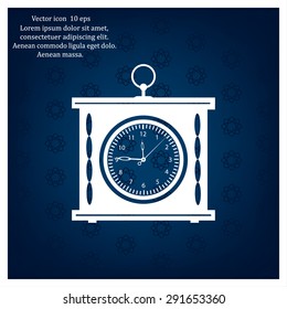Realistic vector illustration of vintage wall clock . 