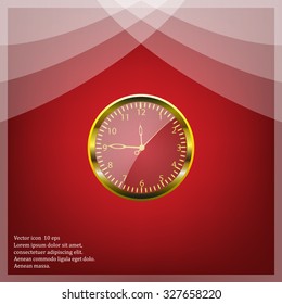 Realistic vector illustration of vintage wall clock . 