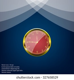 Realistic vector illustration of vintage wall clock . 
