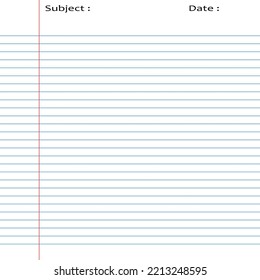 realistic vector illustrations of square blank sheets and lined paper with header