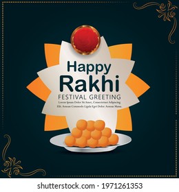 Realistic vector ilustration of happy raksha bandhan invitation greeting card 