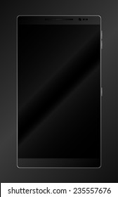 Realistic vector image of black smartphone