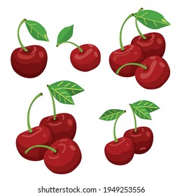 Realistic vector image of cherry berries.