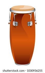 Realistic vector image of conga drum percussion music instrument.