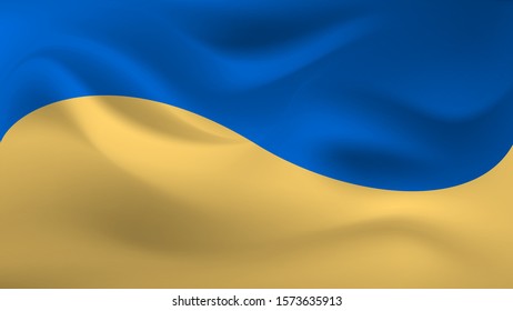realistic vector image of the flag of Ukraine.