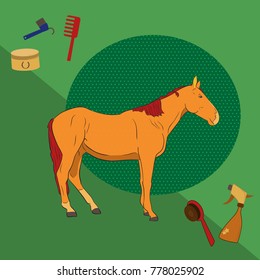 realistic vector image of horse and accessories