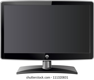 realistic vector image of LCD television isolated on white
