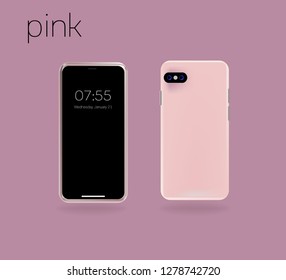 Realistic vector image of a modern smartphone in two versions.