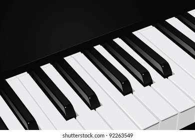 The realistic vector image a piano key