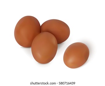 Realistic vector image of yellow eggs.