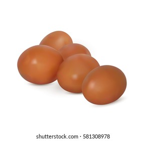 Realistic vector image of yellow eggs.