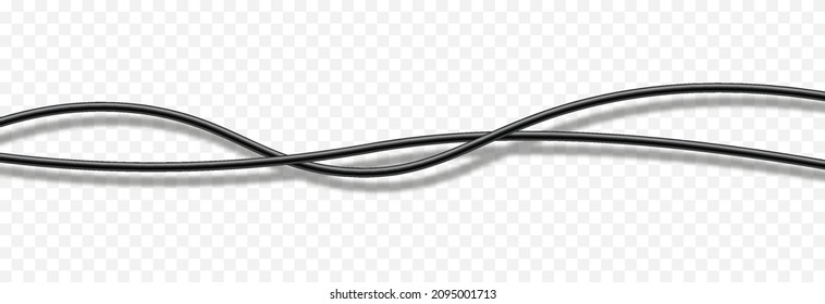 Realistic vector isolated wires. PNG wires, intertwined png wires, network, communication, cable.