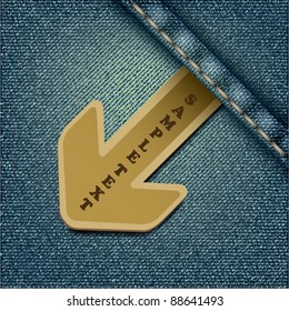 Realistic vector jeans with arrow label
