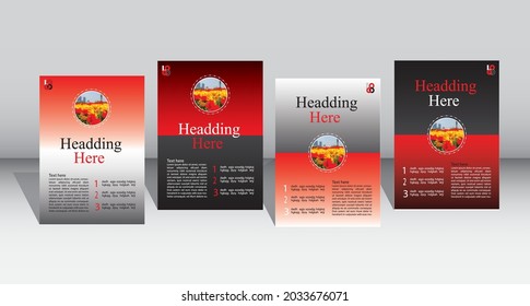 Realistic vector layouts of cover mockup templates in A4 for brochure, cover design, flyer, book design, magazine, poster.