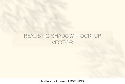 Un Vector Realista Deja La Plantilla De Diseño De Superposición De Mockup De Sombra. Medios sociales, antecedentes de presentación web. Las sombras en la pared superponen efecto foto.