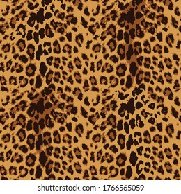 Realistic Vector Leopard Pattern Trendy Fashion Colors Seamless Design Perfect for Textile Print Products and Wrapping Papers Black Brown Tones