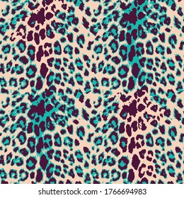 Realistic Vector Leopard Pattern Trendy Fashion Colors Seamless Design Perfect for Textile Print Products and Wrapping Papers Beige Green Black Tones