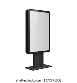 Realistic vector light box. Advertising Stand template on white background